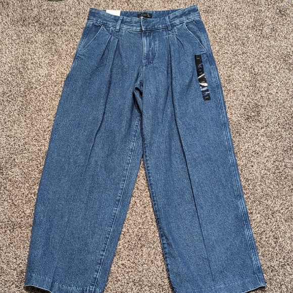 Banana Republic Luxe Wide Leg Pleated High Rise Jeans Modern NEW Size 29 - Picture 2 of 16